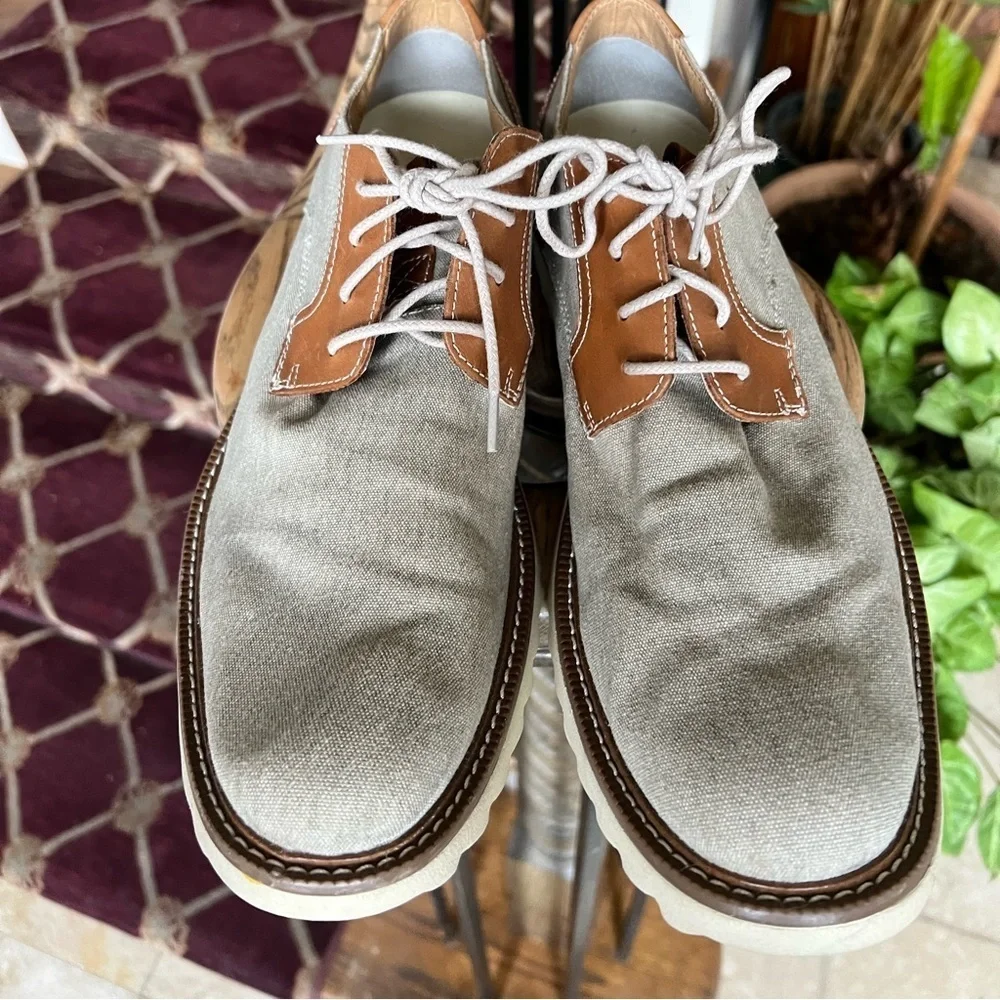 Dockers men’s fabric and leather lace up slip on size 11 1/2 excellent condition